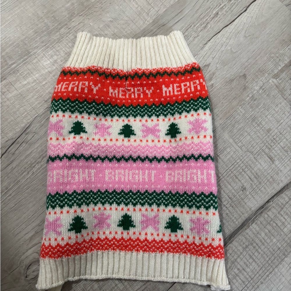 Holiday Dog Sweater with Festive Patterns